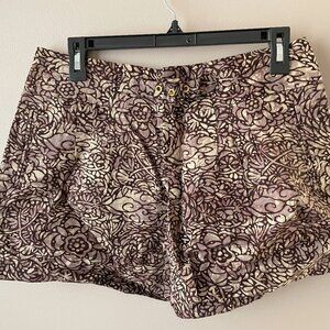 Anthropologie Doodle Shorts Printed Cotton Linen By Coquille size 4 BRAND NEW